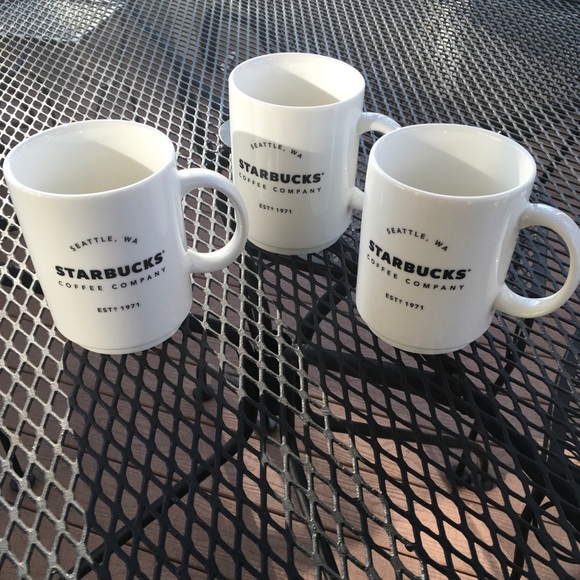 Starbucks Other - 3 Starbucks Mugs like New, white/Blk lettering